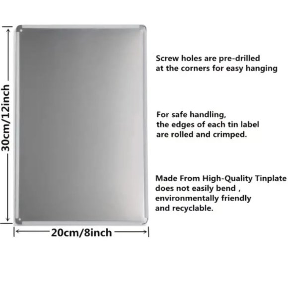 NWT RETRO STYLE METAL TIN SIGN HIGHLAND COW FLORAL HOME DECOR VINTAGE STYLE 8X12 - Picture 2 of 4